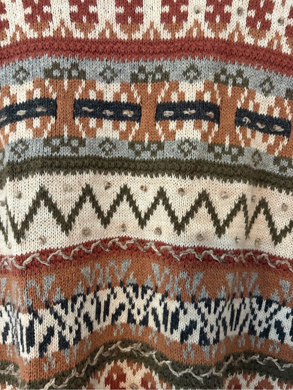 Hand-Knit Cozy Fair Isle Knit Sweater - Picture 4 of 4